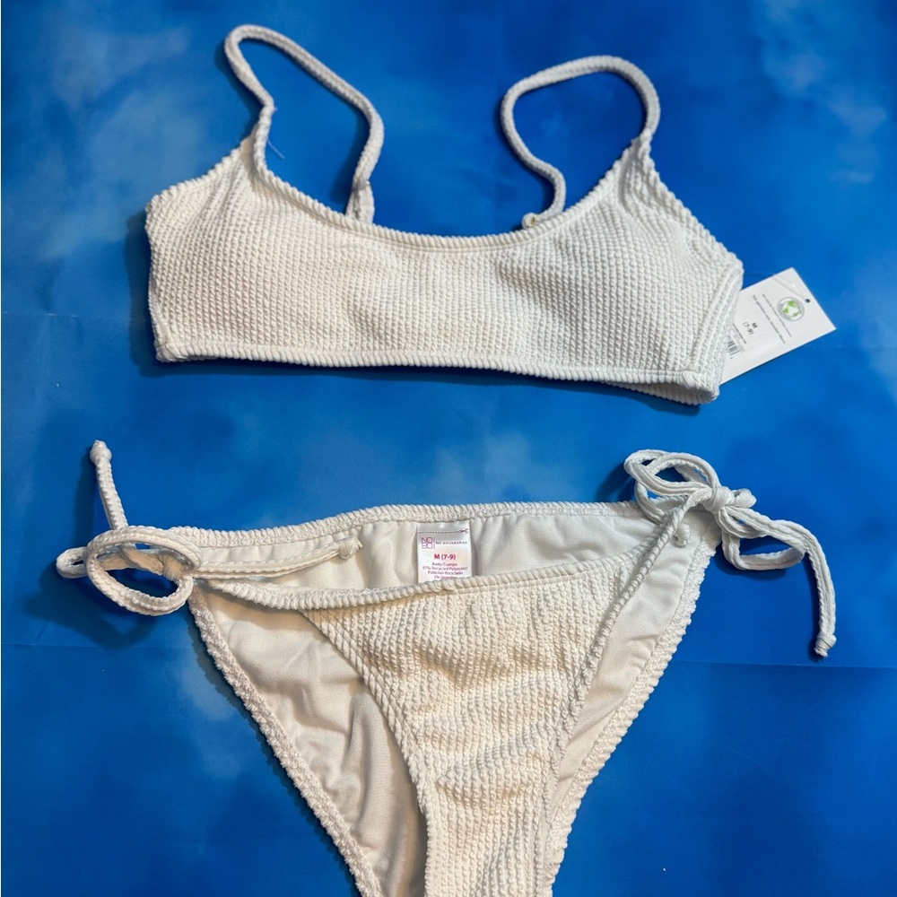 NOBO Cream Textured Bikini Set